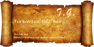 Turkovics Gábor névjegykártya